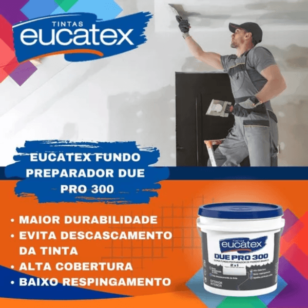 Fundo Preparador De Parede Branco Due Pro 300 3,6L Eucatex