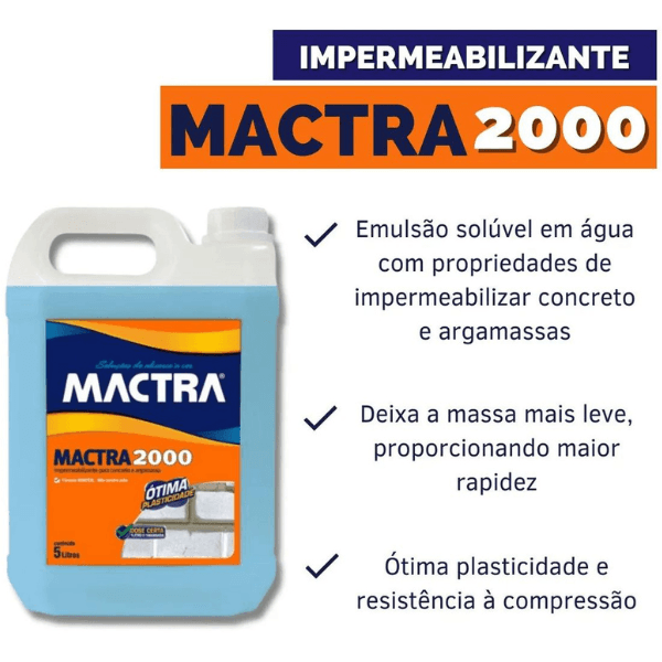 Impermeabilizante Para Argamassa E Concreto 2000 5L – Mactra