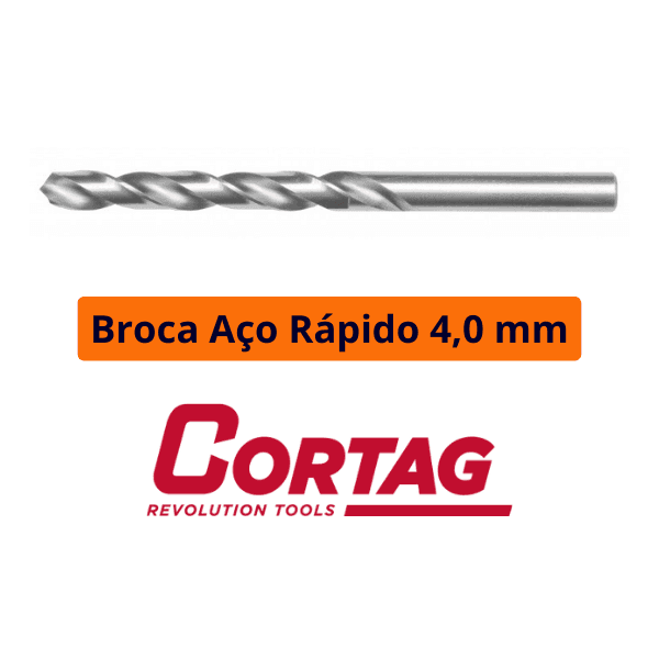 Broca de Aço Rápido 4,0mm Cortag 61915