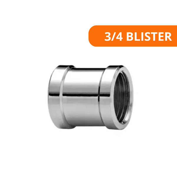 Luva Latão Cromada 3/4 Blister C/ 1 Peça – Blukit