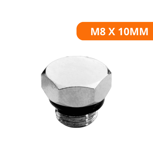 Plug P/ Fechar Furo Em Torneira Cromado M8 X 10mm Saco Plástico C/ 1 Peça – Blukit