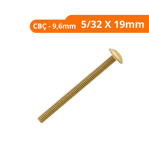 Parafuso Latão 5/32 X 19mm Cabeça 9,6mm Saco Plástico Com 10 Peças Blukit