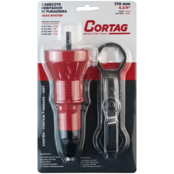 Cabeçote Rebitador Para Furadeira Elétrica 170mm 61787 – Cortag