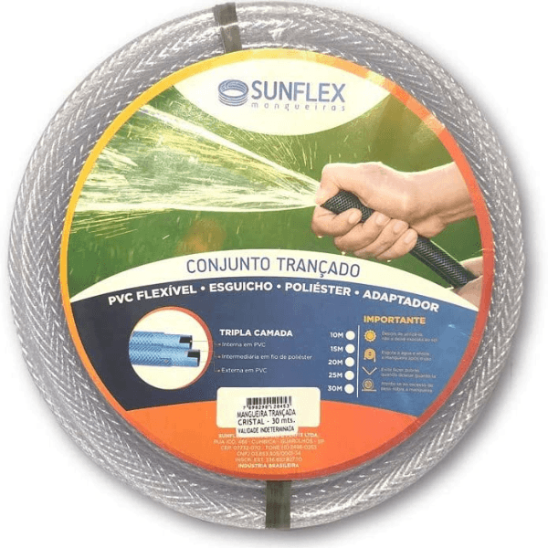 Mangueira Trançada Cristal Com Bico 30M Sunflex