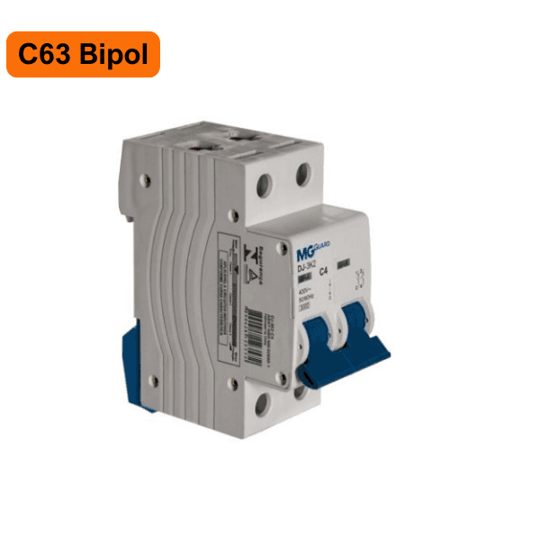Disjuntor C63 Bipolar 63A – Res.SF DJ-4,5K2 – Margirius