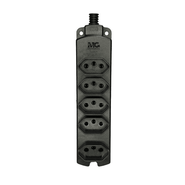 Tomada Múltipla Preta 2P+T CB – 20A TMU5-320 – Margirius