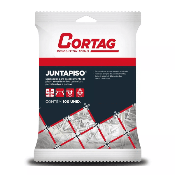 Espaçador Juntapiso Cruzeta 5mm Com 100 Unidades – Cortag