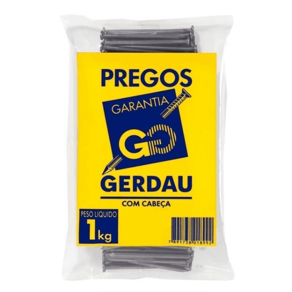 Prego Com Cabeça 22×48 Gerdau – Pacote com 1 Kg