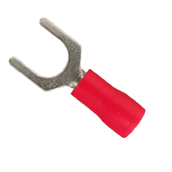 Terminal Forquilha Pré-isolado Vermelho 0,5×1,5mm M6 20 Peças Sfor