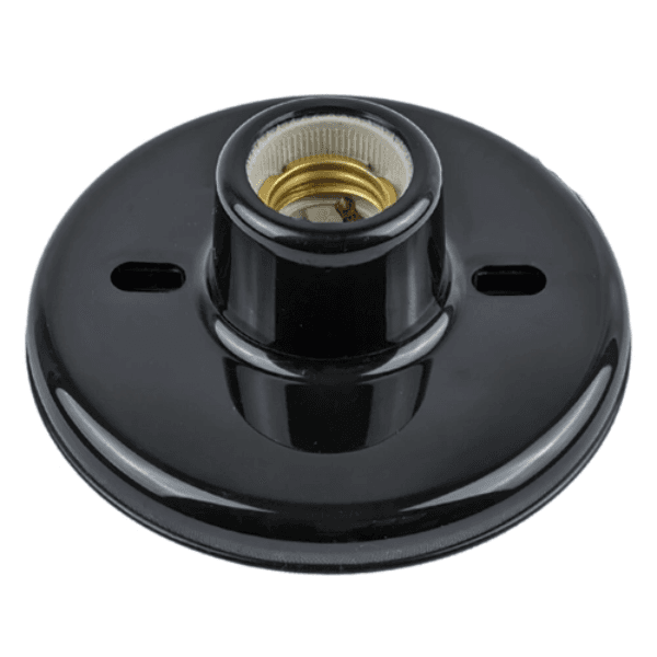 Plafon 1l Sq Porc. 100w Preto – Opl
