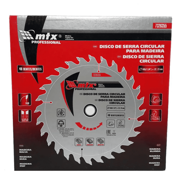 Disco Serra Circular, 110mm (4,3/8POL.) X 22,23mm, 24 Dentes – Mtx
