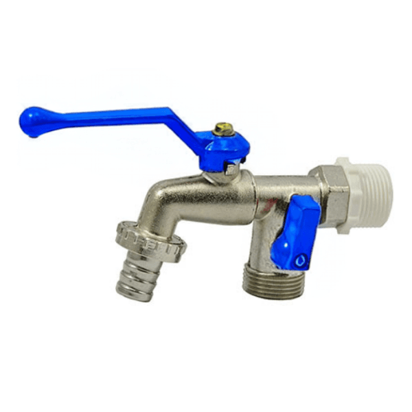 Torneira Jardim Tanque Esfera Água Fria Alavanca Cadeado DN15 2 Saídas 1/2″ – Stoc Metais
