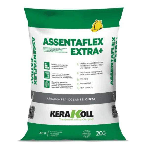 Argamassa AssentaFlex Extra Mais + AC2 Cinza 20kg – Kerakoll