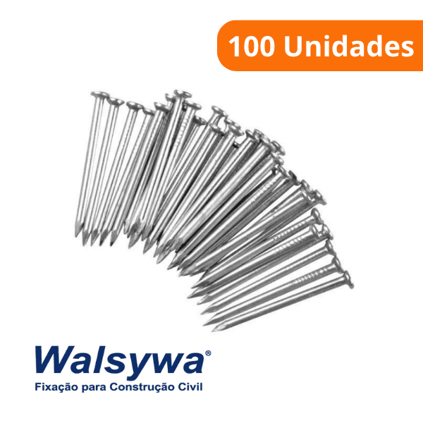 Prego Niquelado Temperado 19X36 (3,9 X 82mm) Pacote Com 100 Unidades – Walsywa