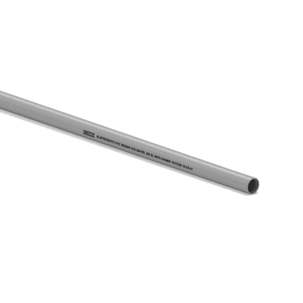 Eletroduto PVC Soldável de 20x3M Antichamas Rigido Cinza Leve Hidrossol.