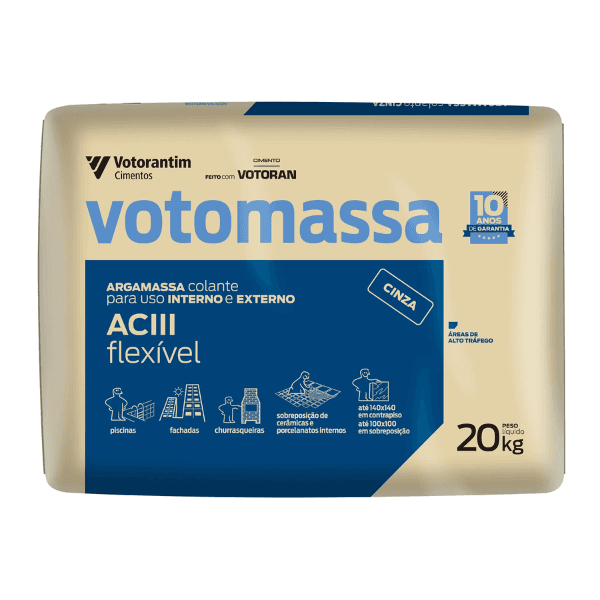 Argamassa Colante Flexível AC3 Cinza 20kg – Votorantim