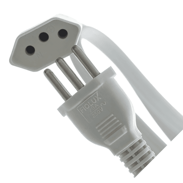 Extensão Connect Hard 20A 1 Tomada 2P+T 1M Branco Tripolar – Fiolux