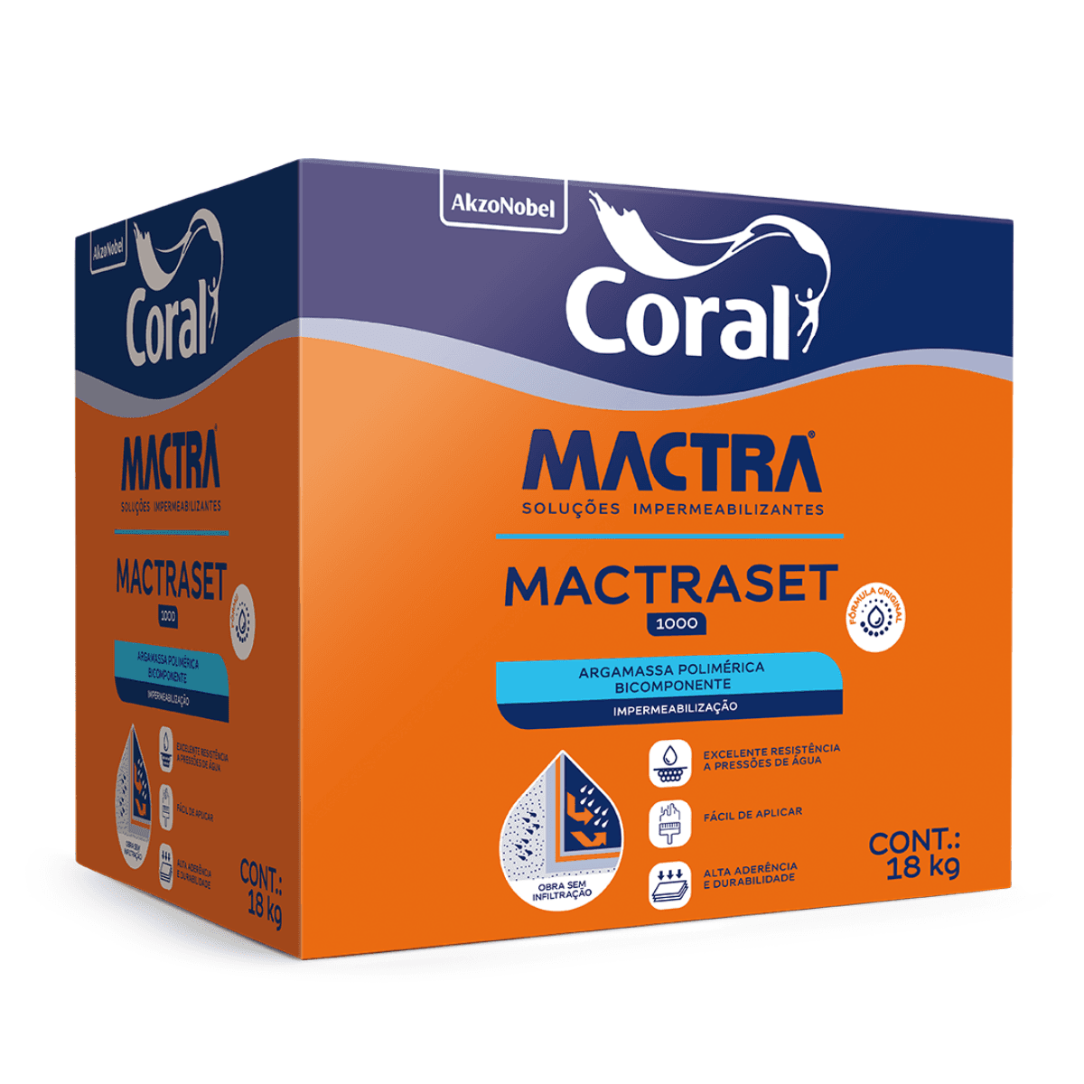 Impermeabilizante Mactraset 1000 Profissional 18 Kg – Coral Mactra